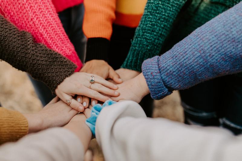 Group of diverse professionals collaborating and working together effectively