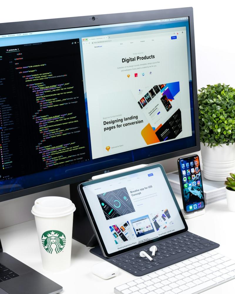 Modern responsive website design displayed on a laptop screen